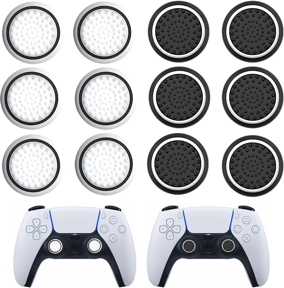 rubberen pads joystick caps - 12 stuks - siliconen - antislip grip voor betere controle - ShopVlot