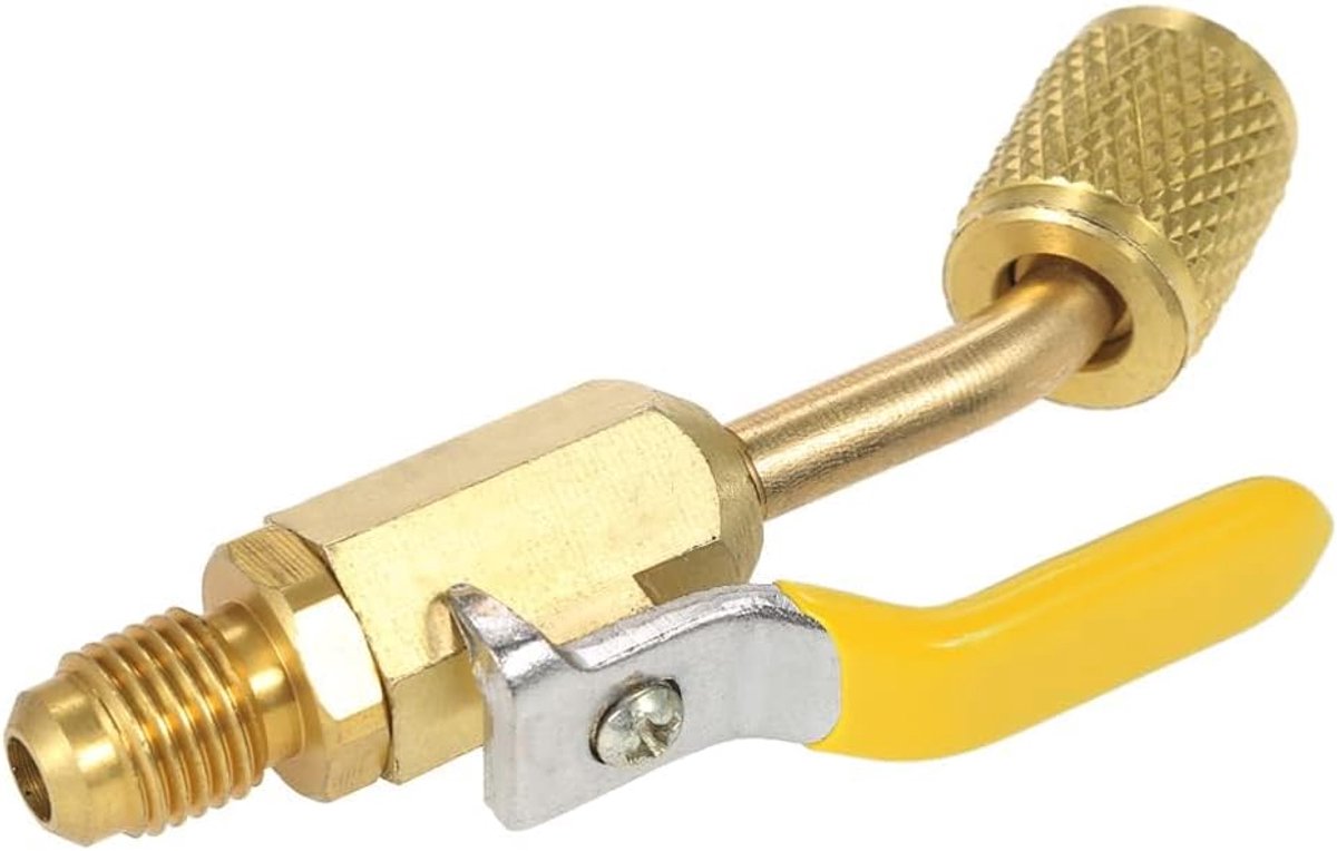 Afsluitventiel 1/4" SAE - messing - kleurgecodeerd voor R410A R134A - eenvoudige identificatie - ShopVlot