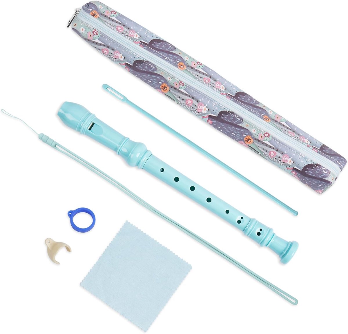 Soprano Recorder ABS Soprano Recorder for Schools Soprano Flute Grip Baroque 8 Holes(6-Cactus) - ShopVlot