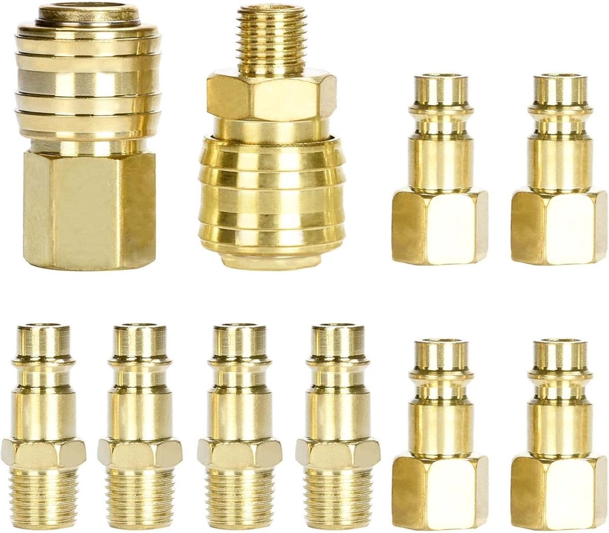 10pcs Euro Compressed Air Coupler, 1/4" Npt Air Line Connectors, 1/4 Inch Bsp Quick Coupling For Hoses, Compressed Air - ShopVlot