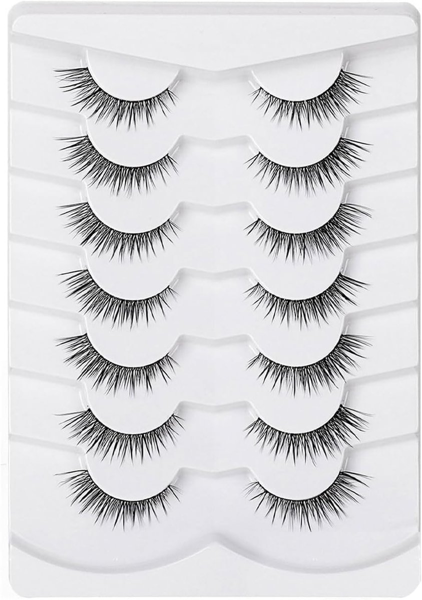 DAFNE 3D clear band valse wimpers natuurlijke look cat eye, nep wimper extensions, lash clusters, pluizige zachte faux - ShopVlot