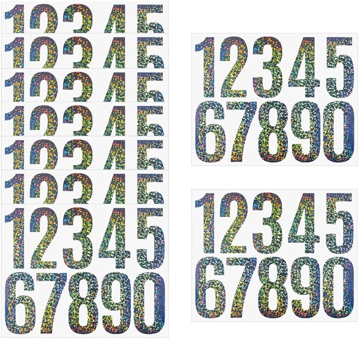 9 vellen reflecterende nummerstickers, zelfklevend vinylmateriaal waterdicht voor brievenbus, vuilnisbakken, adres - ShopVlot