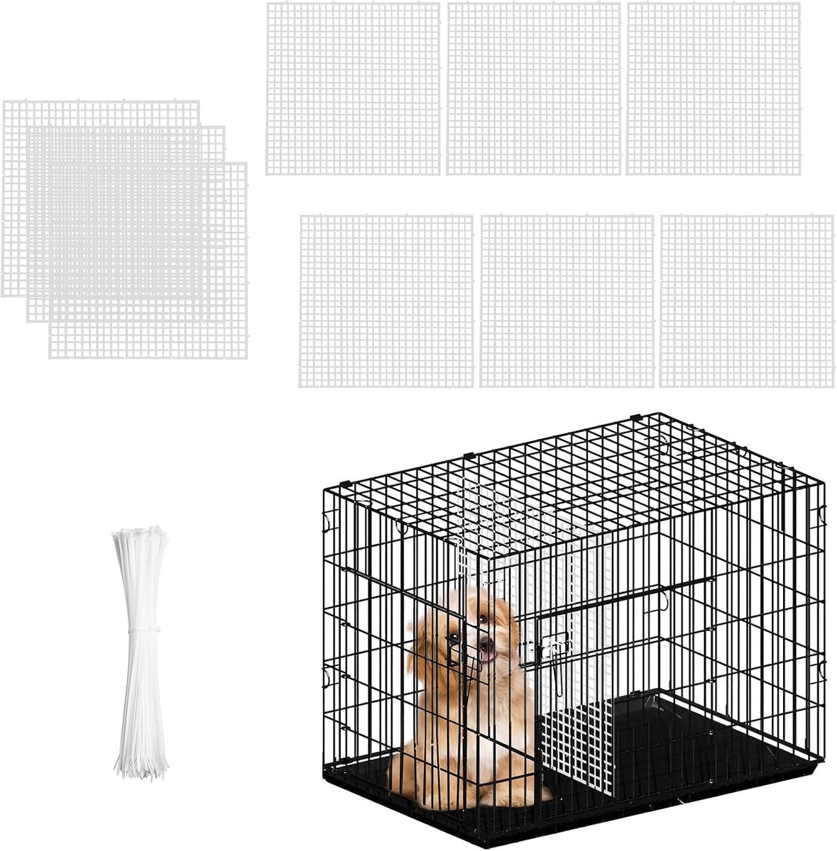9pcs Dog Cage Divider with Cable Ties Puppy Accessories Dog Houses Divider for Puppy Training Dog Cage Accessories 30 - ShopVlot