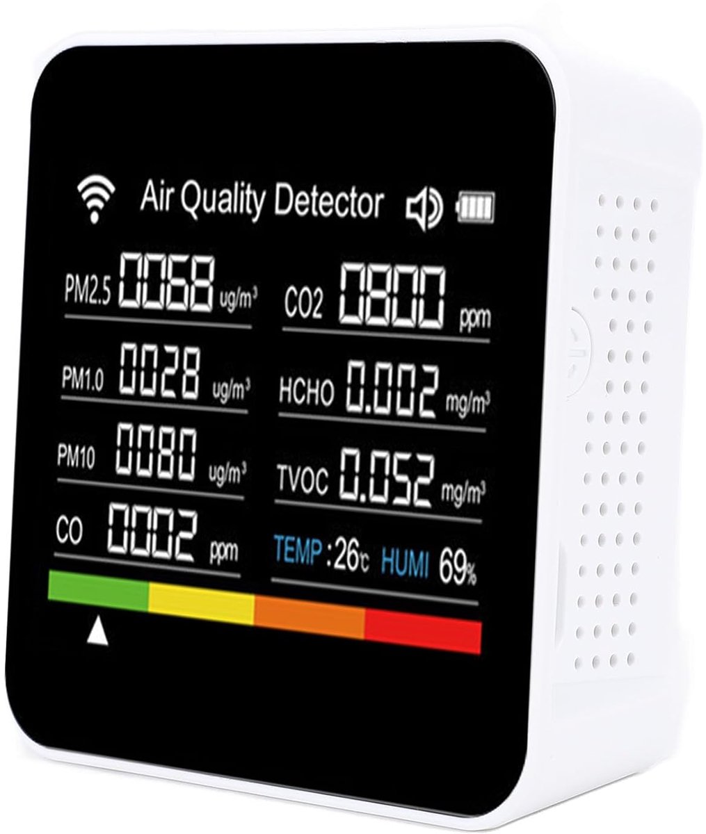 14 In 1 Air Quality Detector For Tuya, Indoor Air Quality Meter, CO2, Hcho, TVOC, Humid And Temperature Particle Desk - ShopVlot
