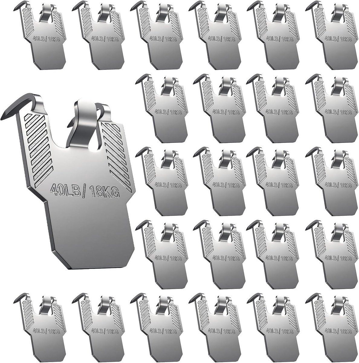 25 stuks duurzame kleerhangers voor gipsplaat, tot 18 kg haken voor gipsplaat, zware wandhaken van staal, voor het - ShopVlot
