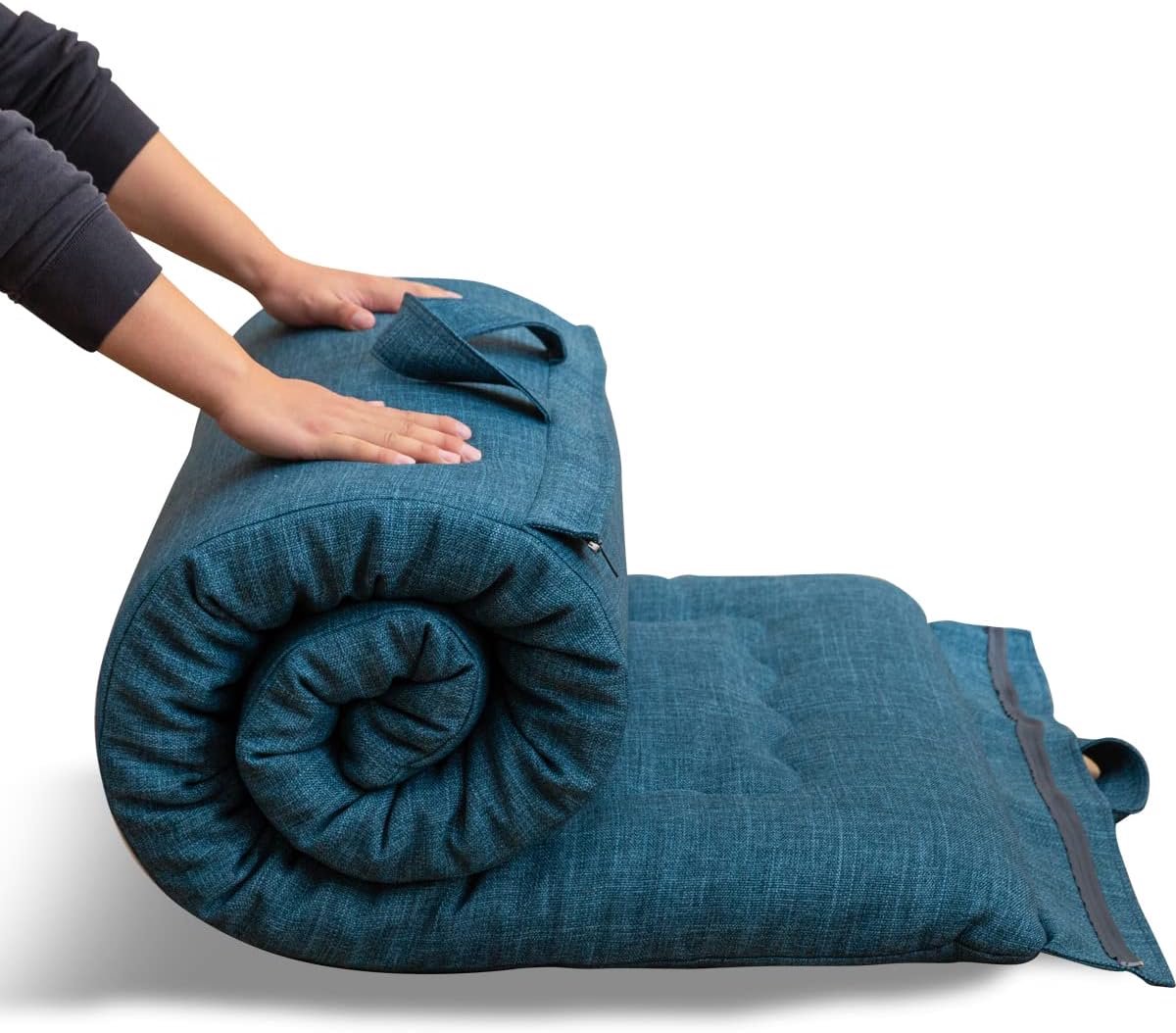 MAXYOYO Portable Folding Futon Mattress, Hypoallergenic Fabric and High Density Foam Mattress with Handle Zipper for - ShopVlot