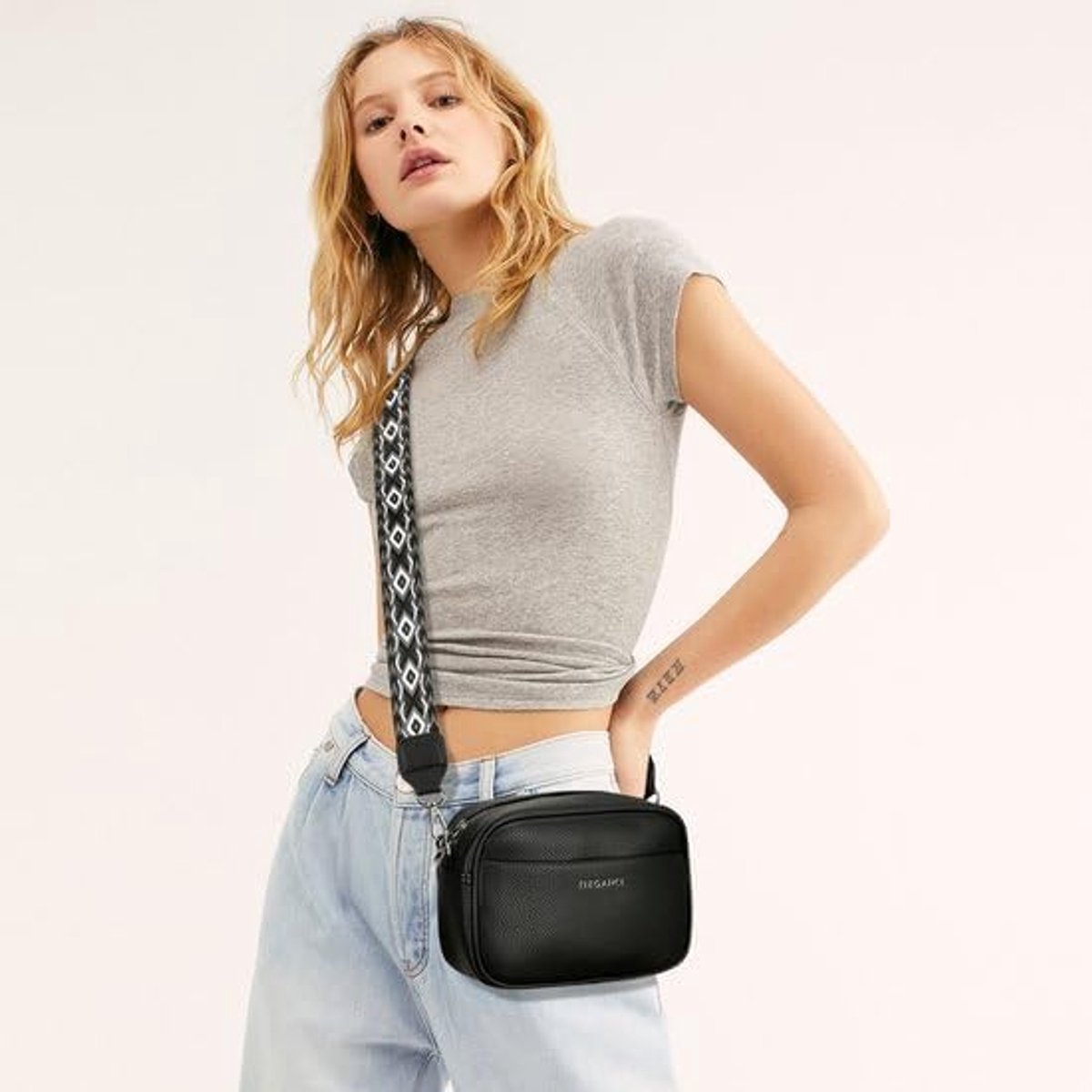 Eleganci® Bumbag Dames Telefoontas PU-Materiaal Waterafstotend Zwart 21,5x15x7,5 cm - ShopVlot