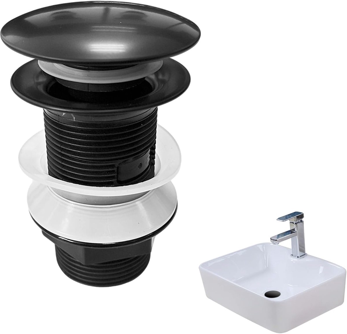 Bonde de Lavabo without too full, Bonde de Vidange Lavabo - Bonde de Vidange Pop Up in Black, Ecological and - ShopVlot
