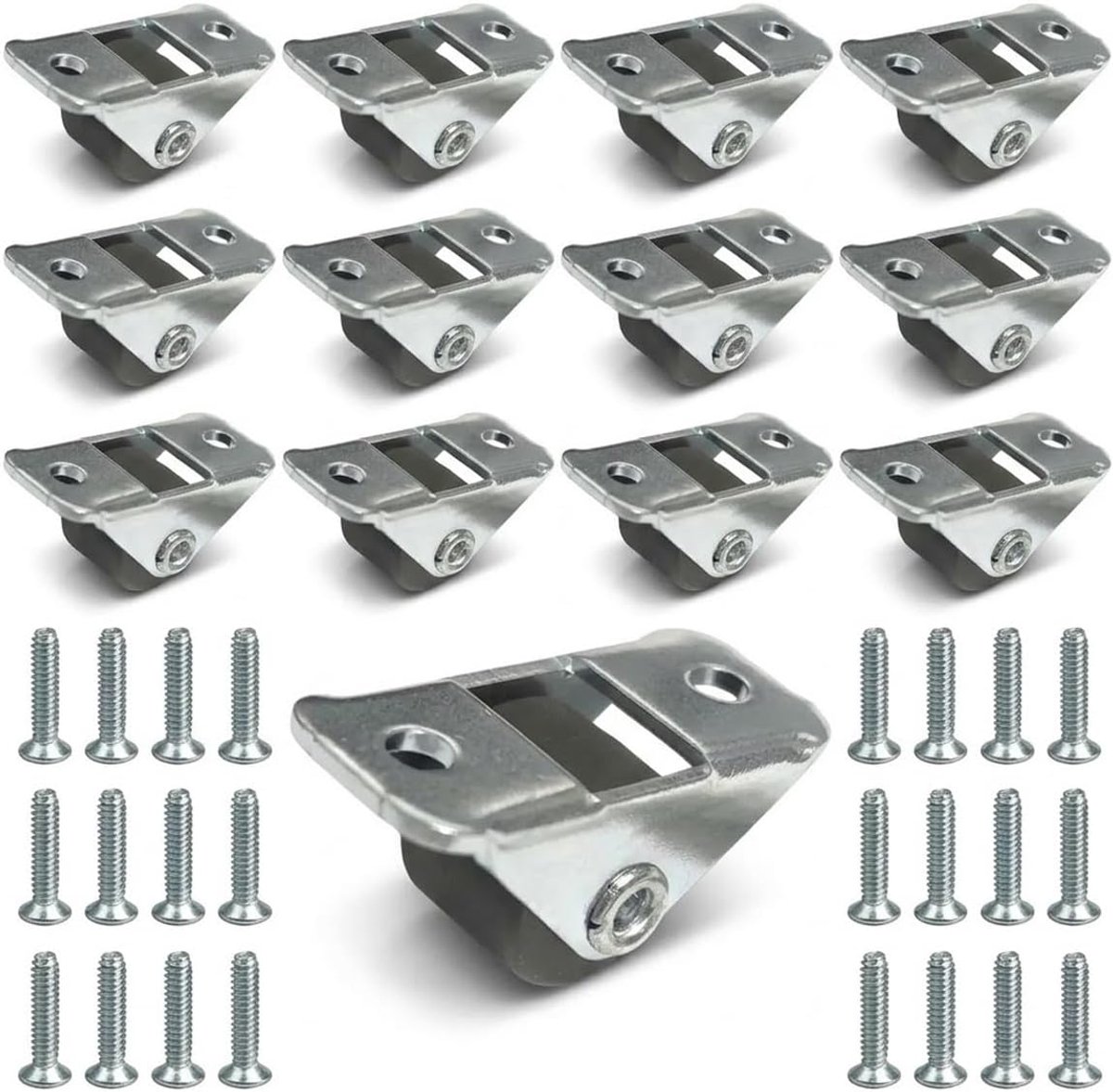 12 stuks mini-rollen, vast 12 mm, van rubber, kleine rollen voor meubels met stalen plaat, stille wielen voor dozen en - ShopVlot
