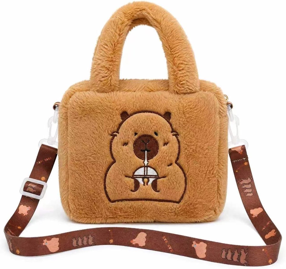 Capybara Pluche handtas voor meisjes, pluche, Capybara tas, kinderen, schattige kindertas, schoudertas, met - ShopVlot