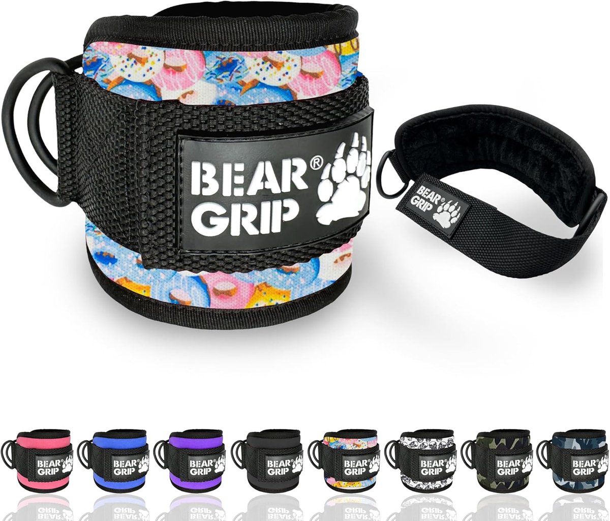 BEAR GRIP - Ankle straps for cables - Strong closure, double stainless steel D-ring, adjustable neoprene - ShopVlot