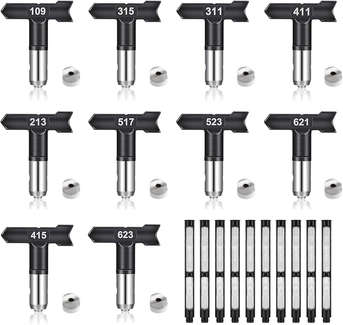 Airless Spray Nozzle, Pack of 10 Airless Spray Nozzle, Airless Spray Gun for Homes, Buildings, Patios, Fences (Type - ShopVlot
