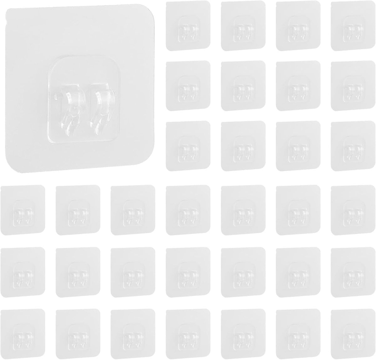 Adhesive haakjes 36 stuks - extra sterk - transparant - ideaal voor keuken en badkamer - ShopVlot