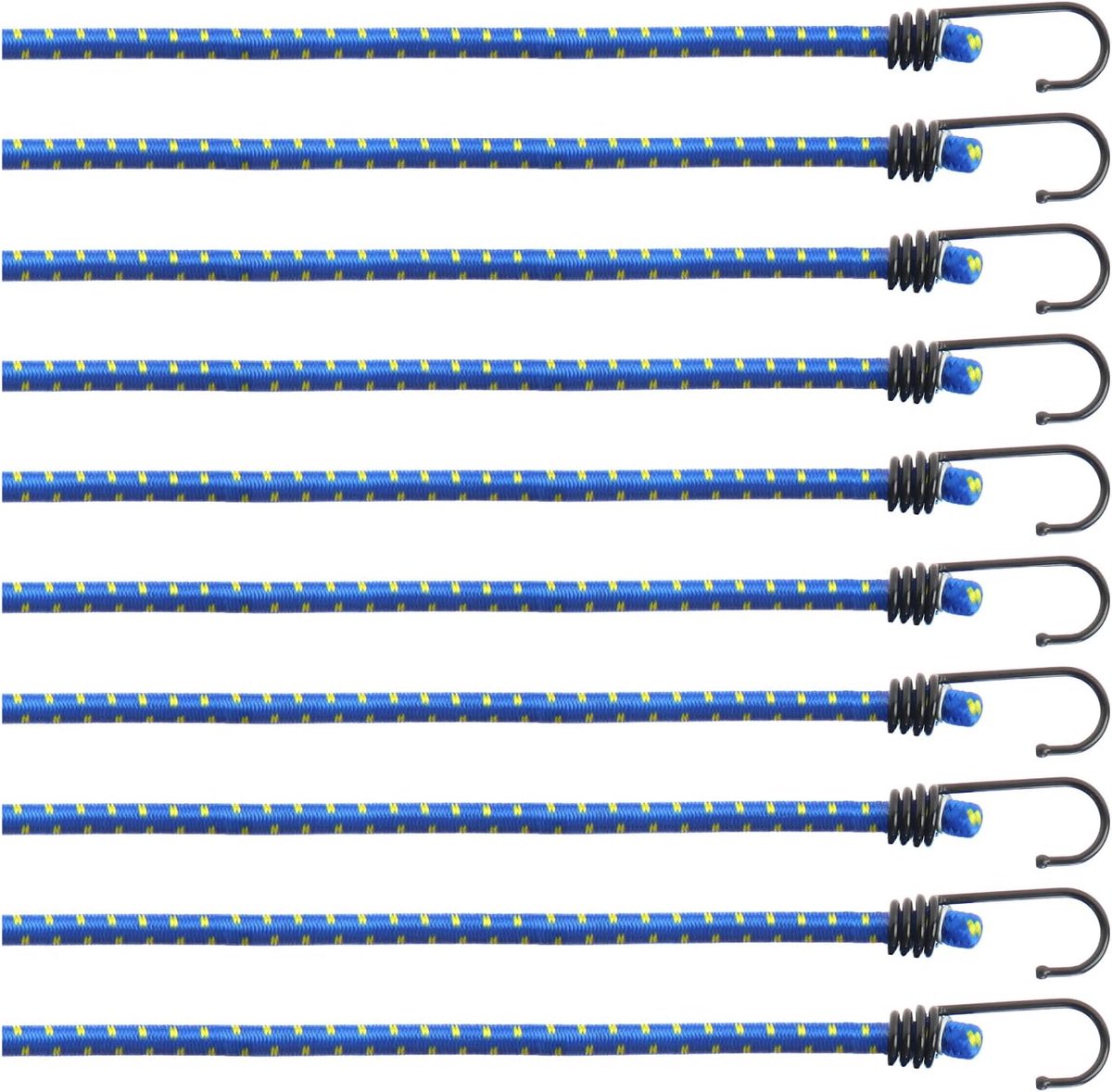 Rubber spanningbanden 10 stuks - elastische banden met metalen haken - ideaal voor het veilig vervoeren van goederen - ShopVlot