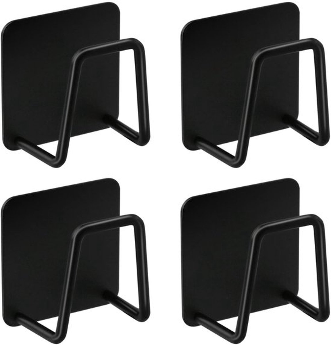 Sponshouder - Hangende Sponshouder - Zelfklevend - Waterdicht - Roestvrij Staal - 4 Stuks 5x5 cm - Keukenorganizer