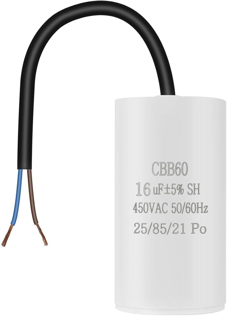 Motorcondensator 16μF - CBB60 450V 4-pins voor luchtcompressor - Eenvoudig te installeren - ShopVlot