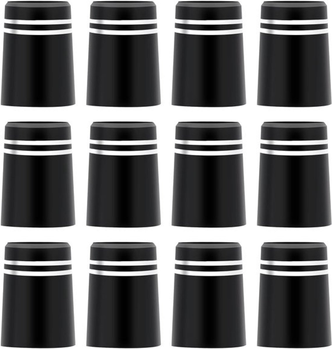 Golf Adereindhulzen - 12 Stuks - Ideaal voor Taper Tip Iron Wedge Shafts - Zwart - Golf Ferrules - Geschikt voor Golfclubs - Inclusief Si...