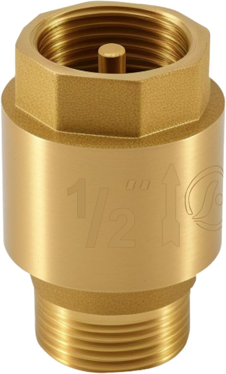 Terugslagklep 1/2 inch - Messing - Roestvrij en waterdicht - Voorkomt ongewenste terugstroom - ShopVlot