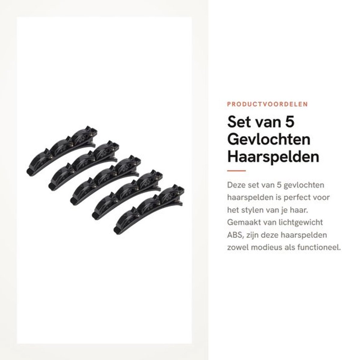 Haarspelden Gevlochten - 5 Stuks - Draagbaar - Lichtgewicht - ABS - Voorkomt Glijden - Haaraccessoires