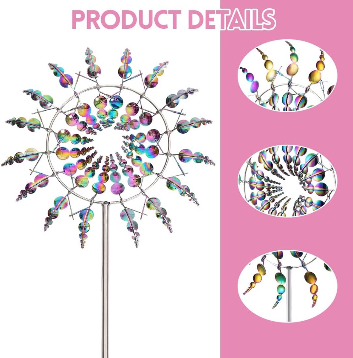 Windspinner - unieke metalen windmolen - kleurrijk ontwerp - sfeervolle tuinaccessoire - ShopVlot