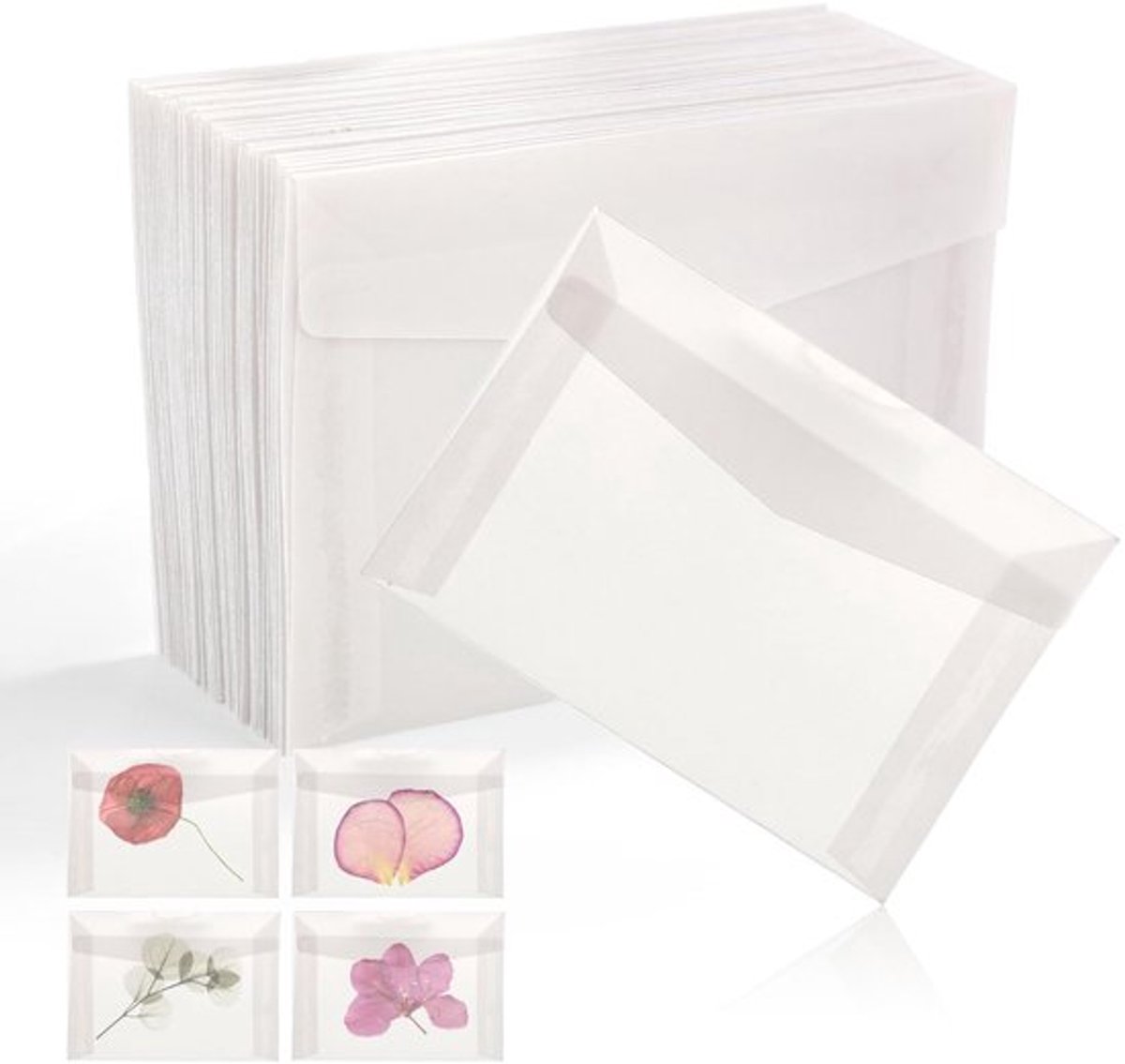 Pergamijnenveloppen 50st - 10x7cm - Doorzichtig - Lotenveloppen - Foto-opslag - Handig in gebruik - Helder papier - Enveloppen