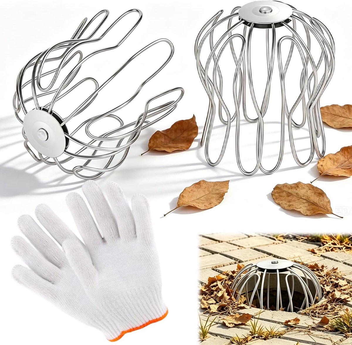 Dakgootbladbescherming 70-100 mm - Roestvrij staal - Inclusief montagehandschoenen - Voorkomt verstoppingen - ShopVlot