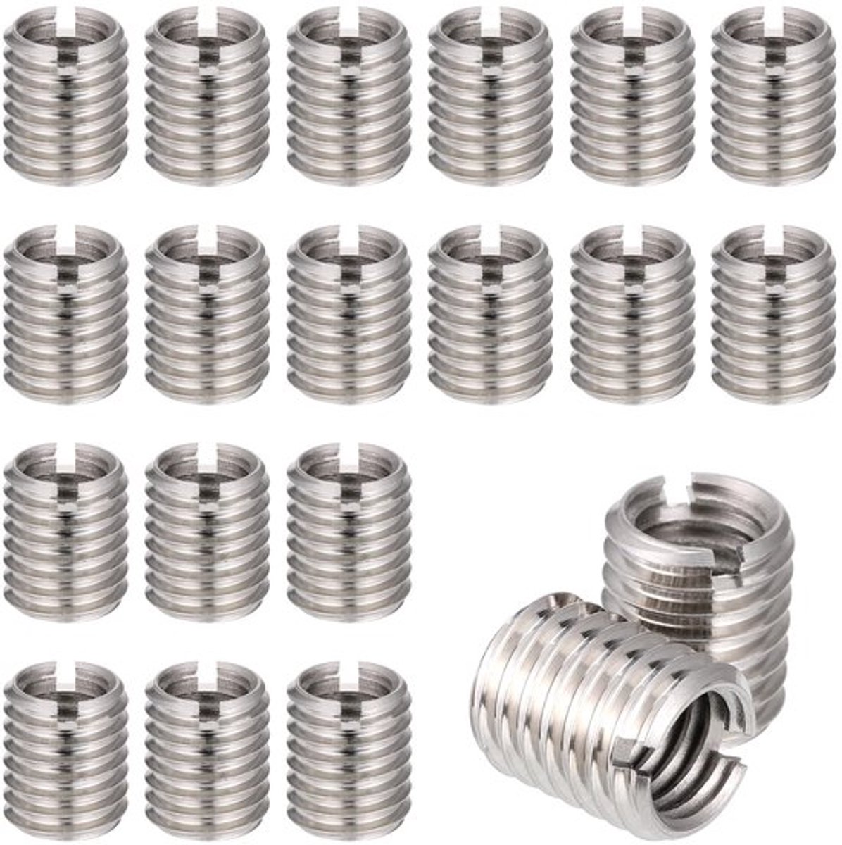 Schroefdraadinzetstukken M8 x M10 - Roestvrij Staal - Bevestigingselementen - 20 Stuks - 12 mm - Corrosiebestendig - Schroefmoeren