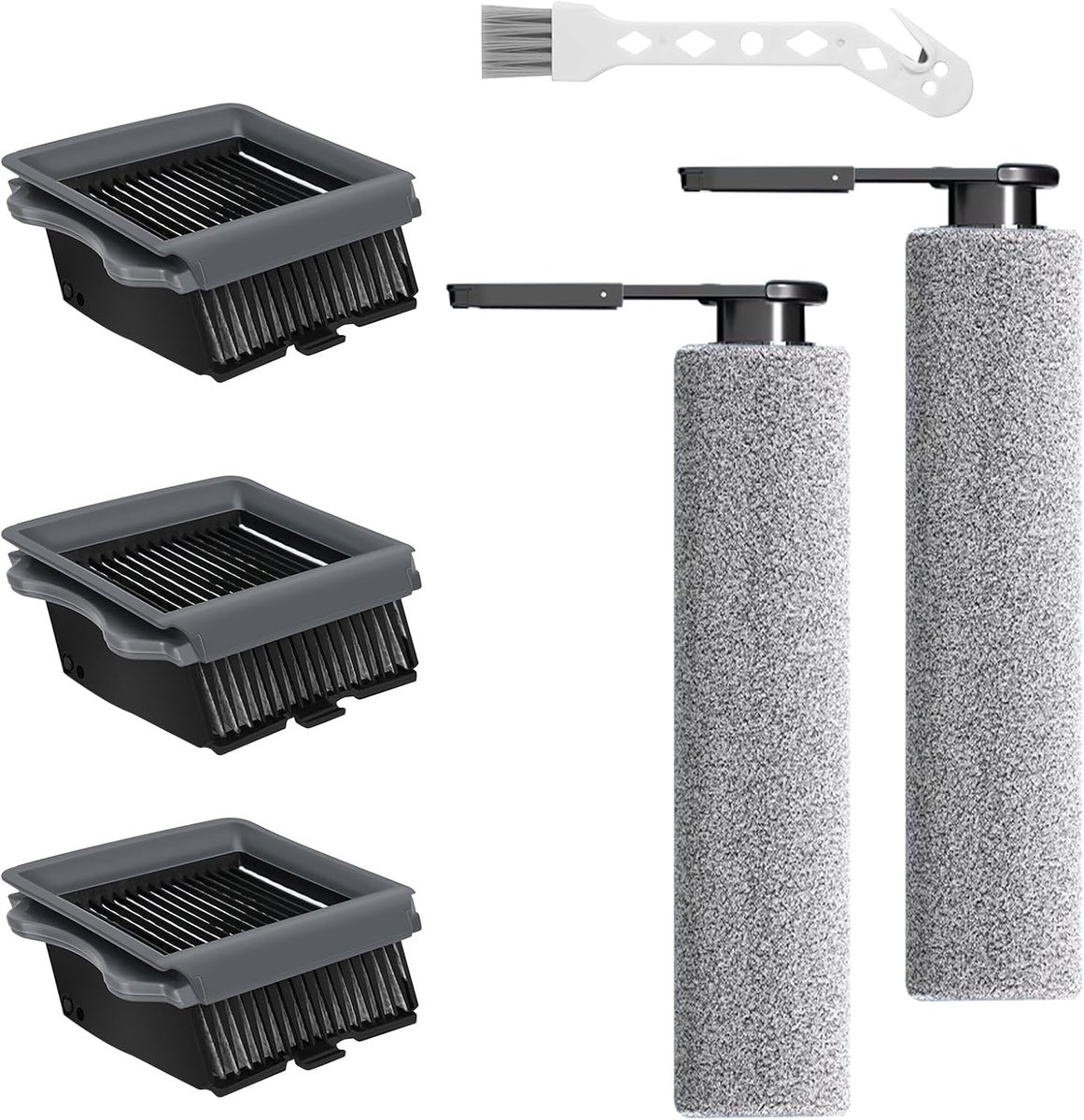 Vervangende borstelrol en filters voor Tineco Floor One S5/S5 Pro/S5 Pro 2 - 2 borstelrollen - microvezel - ShopVlot