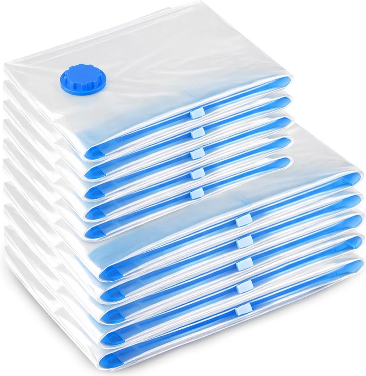 Vacuumtassen set van 10 - 50 x 60 cm en 70 x 100 cm - Herbruikbare vacuümzakken - Ideaal voor kleding en beddengoed - ShopVlot