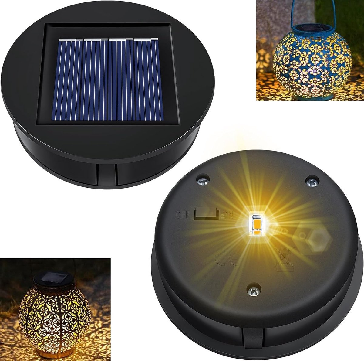 Solarverlichting vervangingsonderdelen 8 cm - LED zonnepaneel - waterdicht IP44 - energiezuinig - ShopVlot