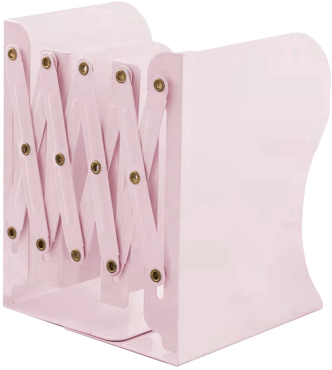 Casalora Verstelbare Metalen Boekensteun - Uitschuifbare Boekenhouder Non-Slip - Heavy Duty Boek Organizer voor Boeken, Tijdschriften en Bureau - Roze