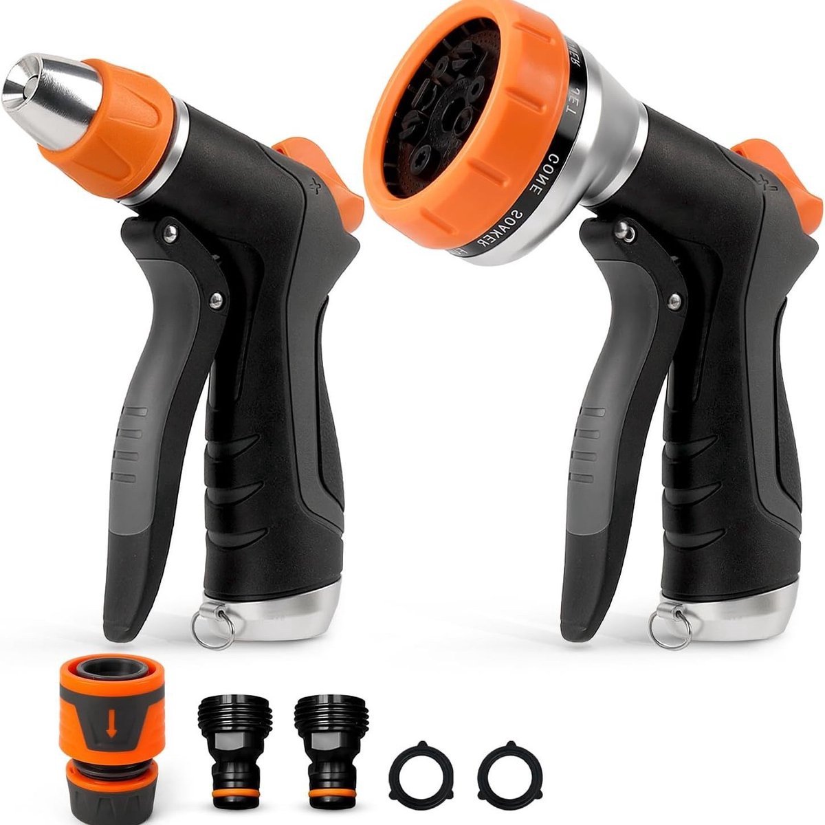 Casalora Multifunctionele Broeskop –2 Set Tuinslang Sproeikop - 10 & 2 Sproeistanden - Lichtgewicht, Roestvrij Handspuitpistool met Duimbediening – Voor Tuin, Auto, Bloemen en Huisdier
