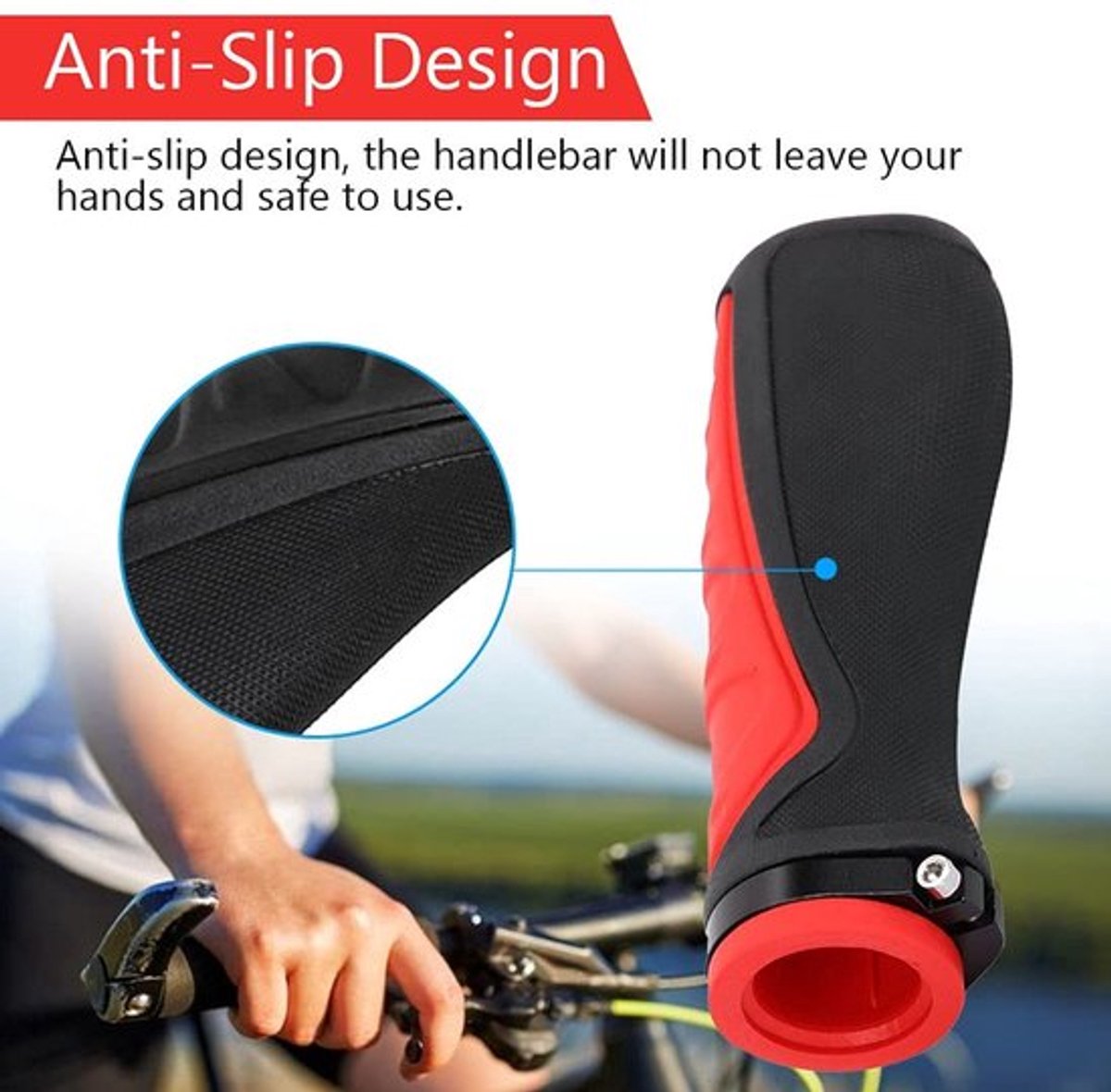 Fietsgrips Antislip - Fietshandvatten - Ergonomisch Design - Rubber - Waterdicht - Duurzaam Materiaal