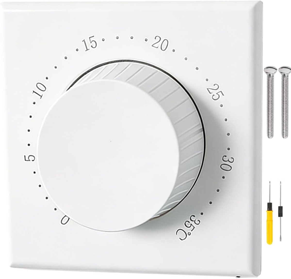 Mechanische thermostaat voor elektrische vloerverwarming, met knop en NCT-sonde, compatibel met wandradiator 95-240 V - ShopVlot