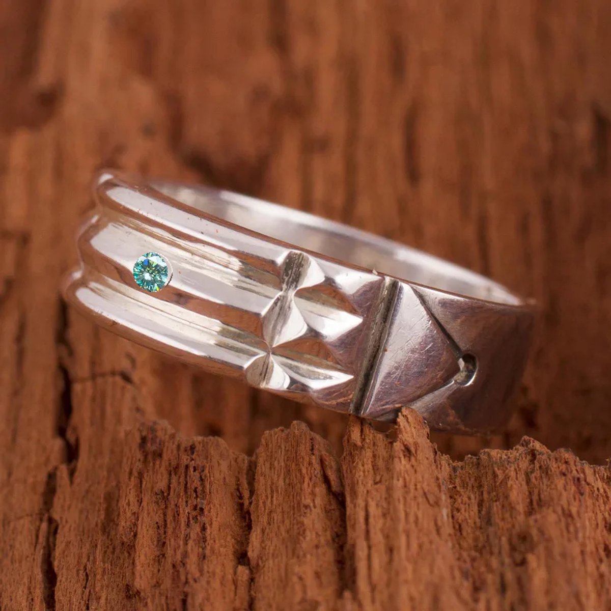 Hetty'S - Zilverplated - Atlantis ring - Met kleine Topaas van 2,5 mm - in 5 maten