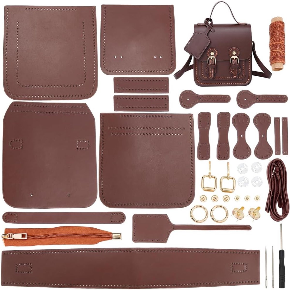Schoudertas DIY Kit - PU Leer - Inclusief materialen - Maak je eigen tas - ShopVlot