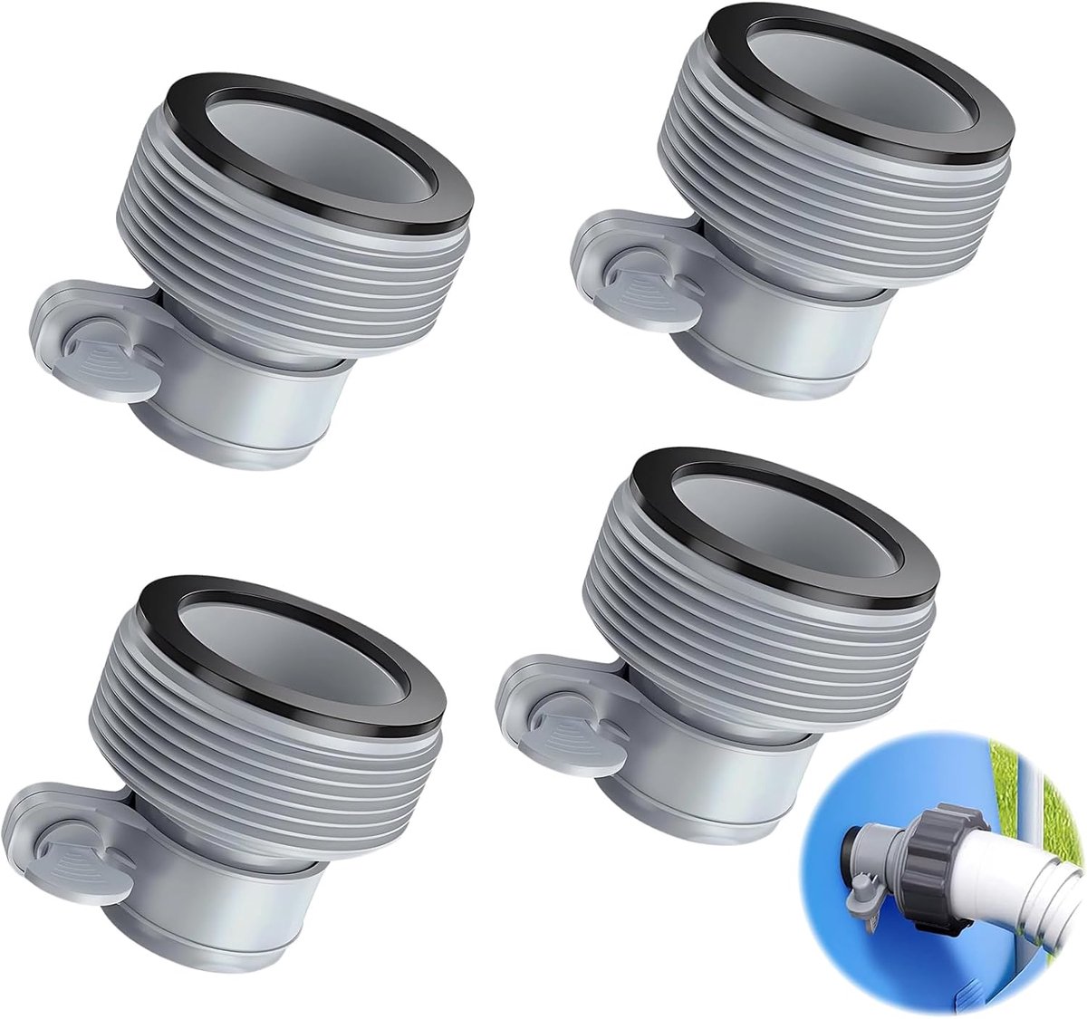 Poolslangadapter B - 1,5 inch aansluiting - 4 stuks - verbeterde verbinding voor filterinstallaties - ShopVlot
