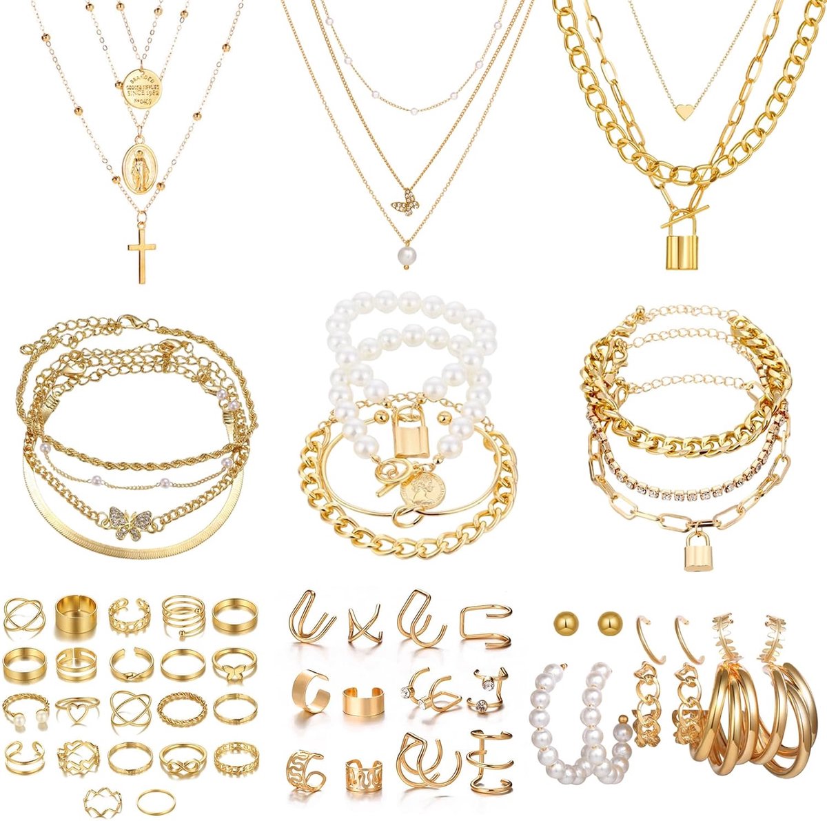 Sieraden set voor dames - gouden sieraden - modeaccessoires - perfect als cadeau - ShopVlot