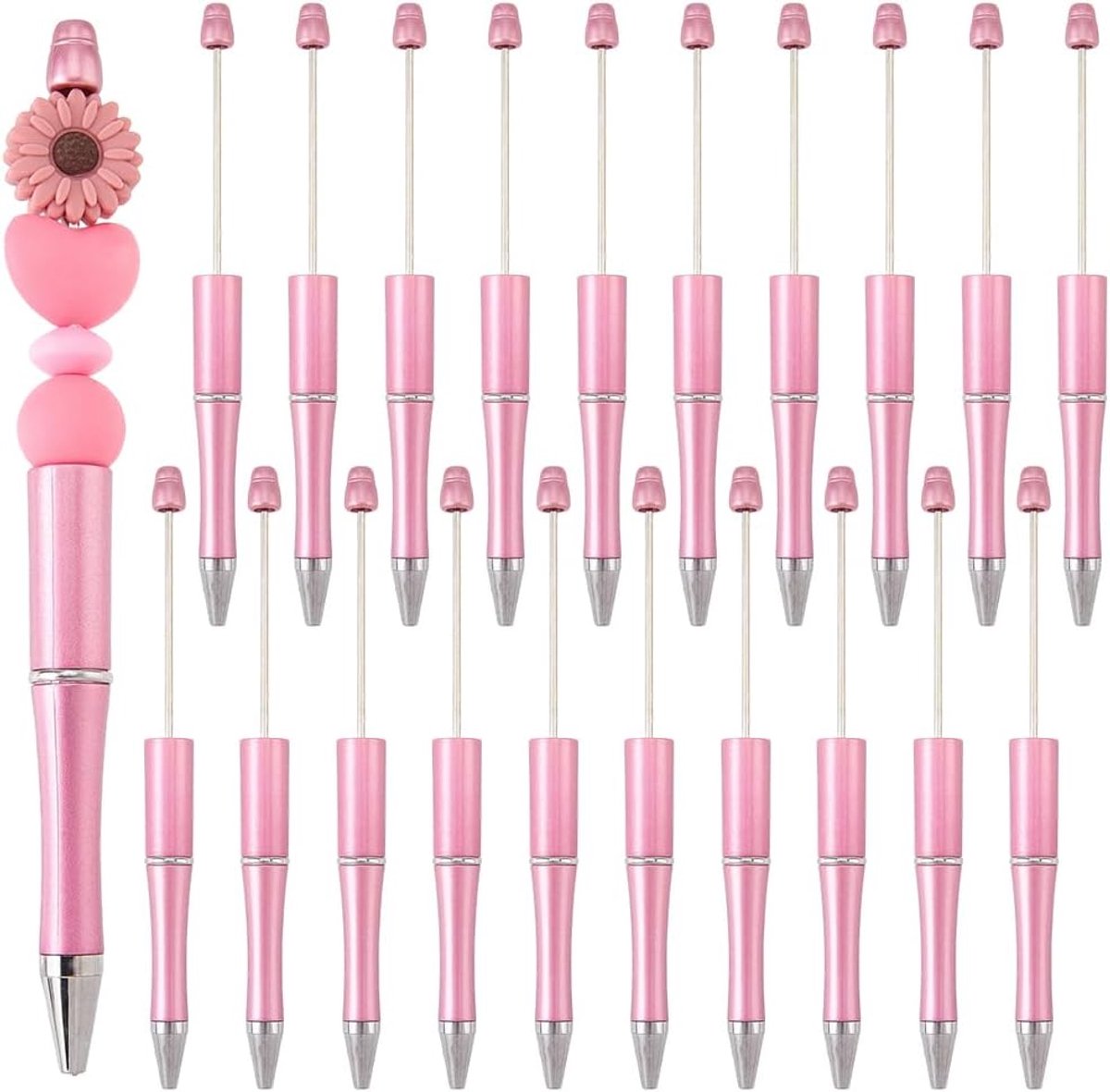 Balpennen set 20 stuks - kunststof met parels - personaliseerbaar - ideaal voor knutselwerk - ShopVlot