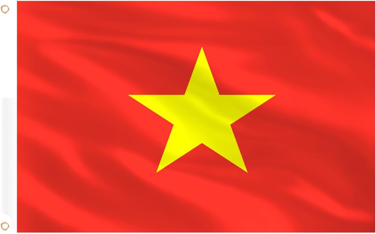 Vlag van Vietnam - 90 x 150 cm - Polyester - Voor binnen en buiten gebruik - ShopVlot
