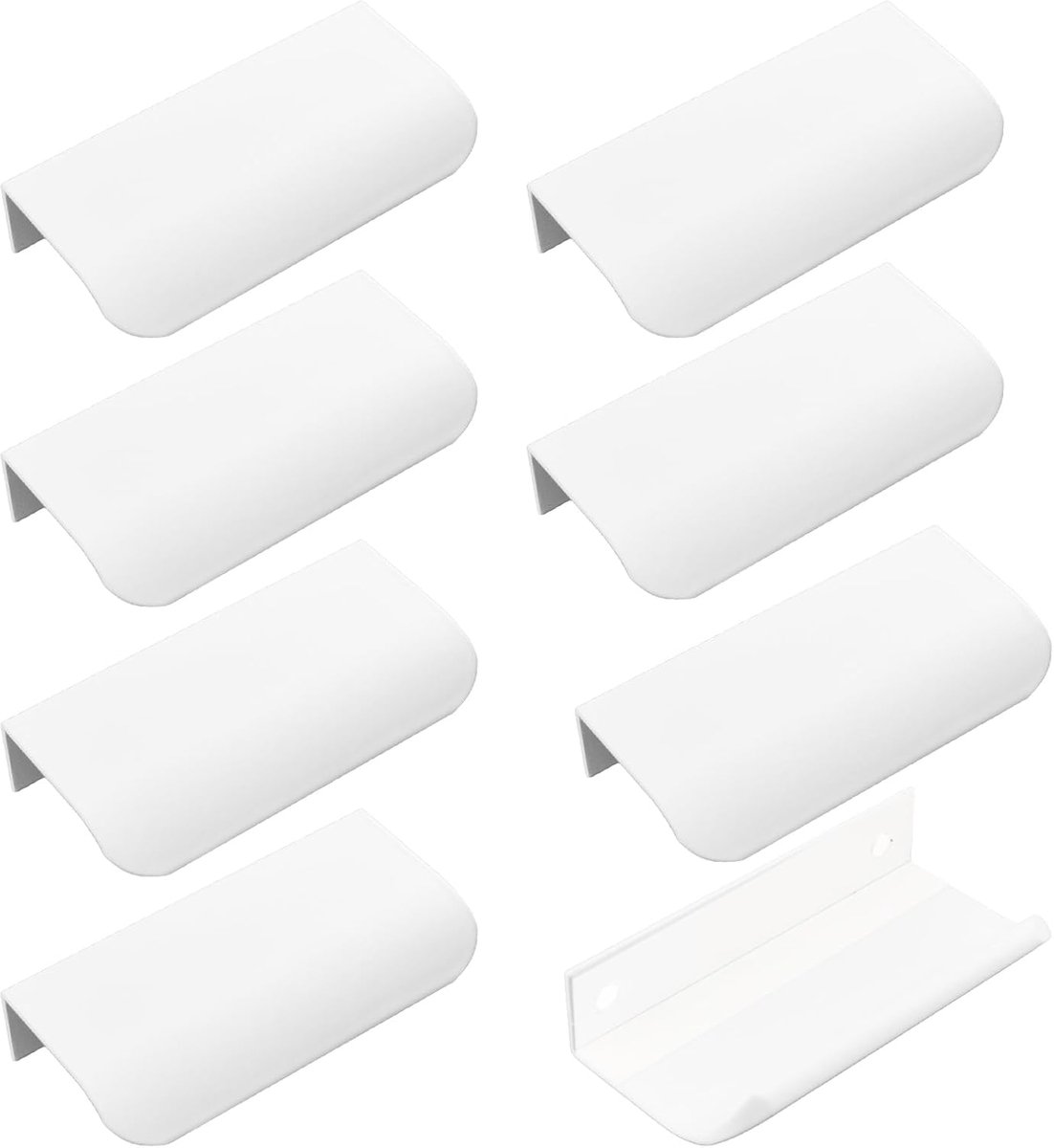 Zelfklevende Finger Randen Set van 8 - 80mm/Wit - Modern Design - Eenvoudig te Bevestigen zonder Boren - ShopVlot