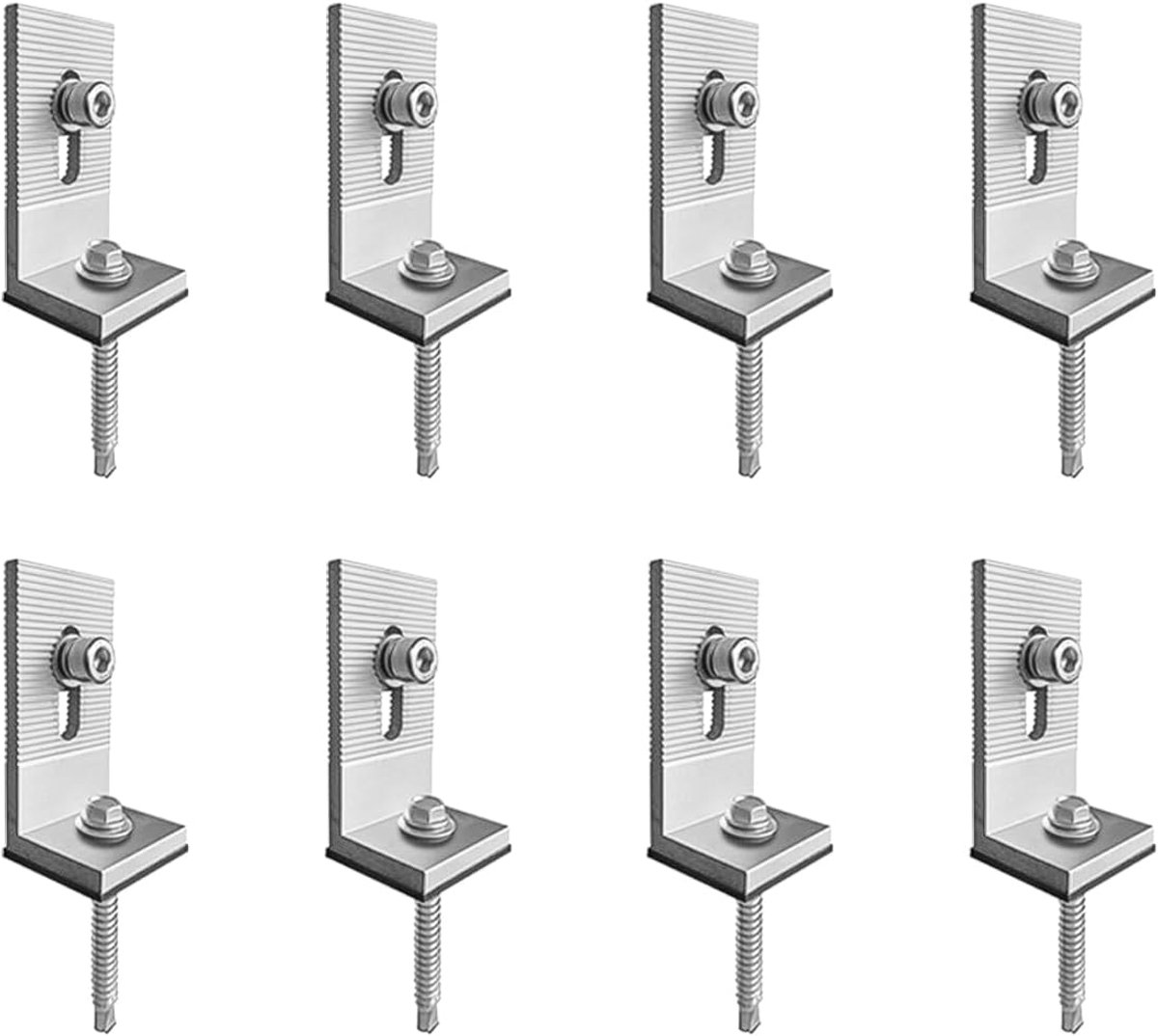 Aluminium Hoekbeugels 90° - Set van 8 - Duurzaam en roestvrij - Ideaal voor zonnepanelen - ShopVlot