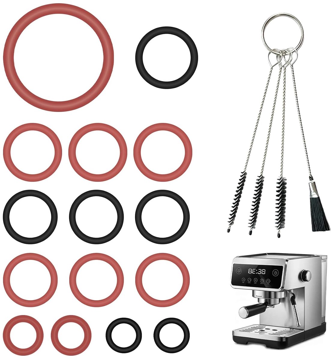 Sealing rings set sanitair - rubberen O-ringen - duurzaam en herbruikbaar - voor loodgieterswerk - ShopVlot