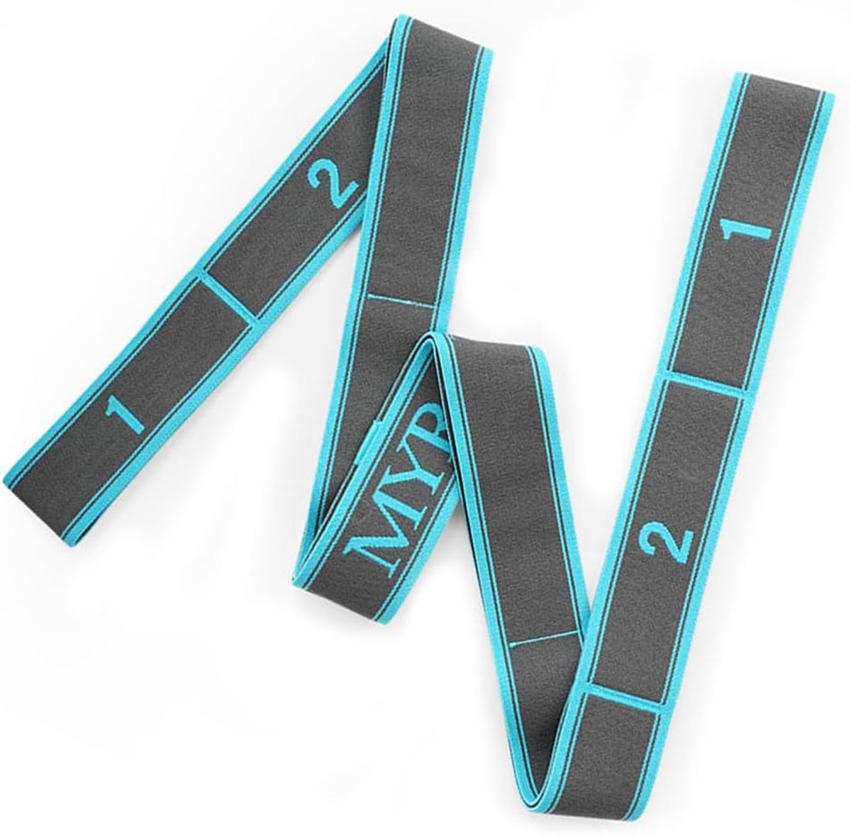 Yoga-riem 105 x 3,6 cm - blauwe stretchband - 9 lussen - ideaal voor flexibiliteit - ShopVlot