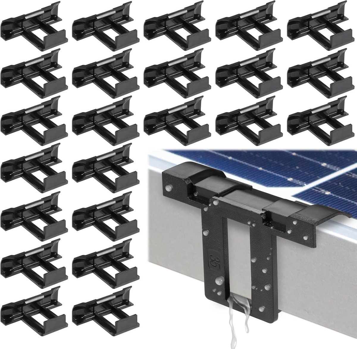 Solar panel waterafvoer clips 24 stuks - 35 mm - ABS materiaal - Weerbestendig en duurzaam - ShopVlot