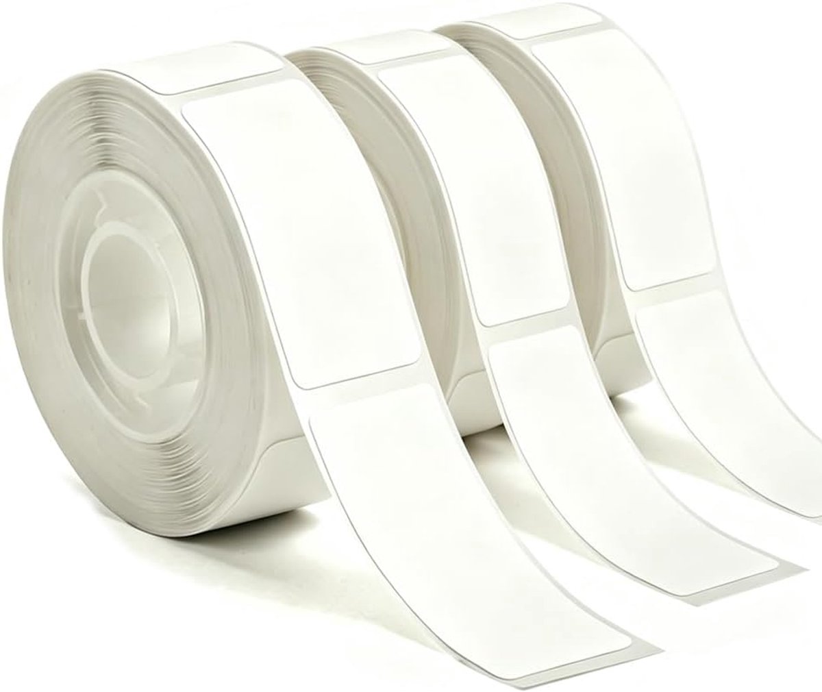 Zelfklevende etiketten set van 3 rollen - wit stickerpapier - betrouwbare hechting - ideaal voor labelmakers - ShopVlot