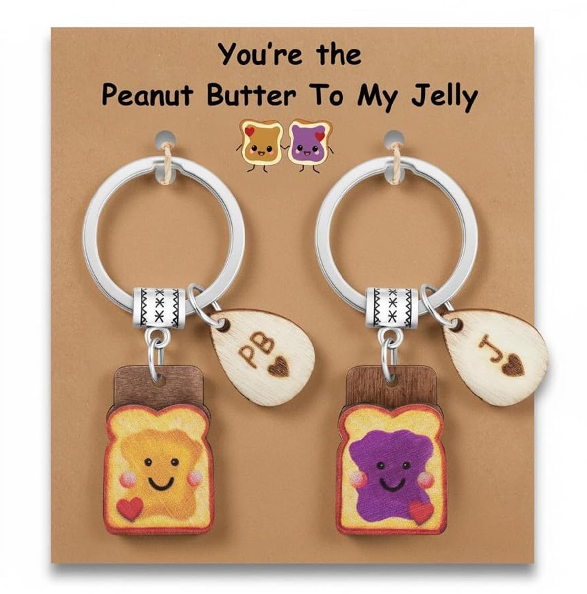 Sleutelhanger set voor koppels - matching brood en koekje - schattige tasdecoratie - vriendschap accessoire - ShopVlot
