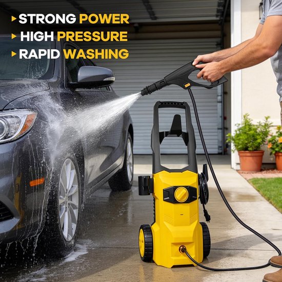 Hogedrukreiniger 810 W - Compact en mobiel - 36 bar waterdruk - Ideaal voor auto en tuin - ShopVlot — afbeelding 5
