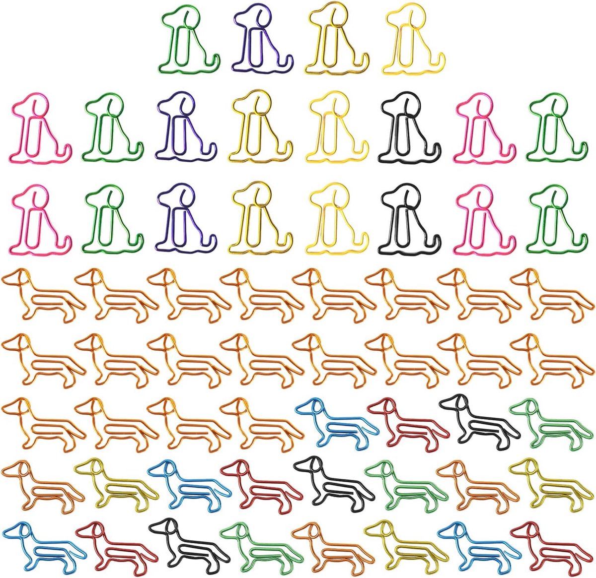 Papierclips Dierenvorm - 60 Stuks - Metalen Kleurvarianten - Voor Documenten en Notitieboeken - ShopVlot