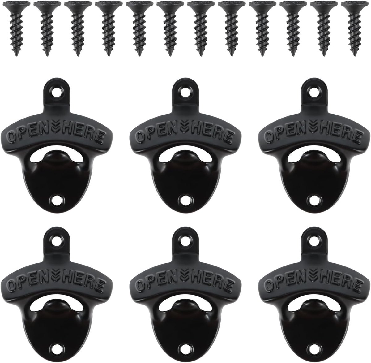 Muurflesopener set - 6,3 x 8 cm - zinklegering - vintage stijl voor thuis en bar - ShopVlot